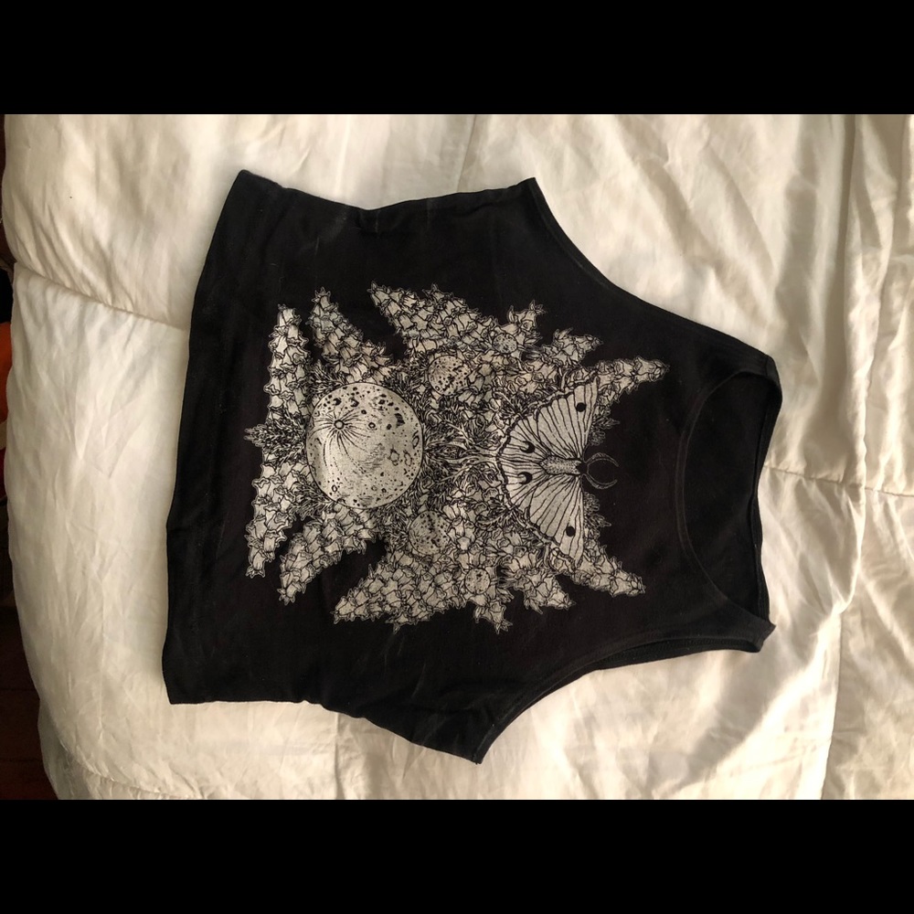Black high necked tank crop top